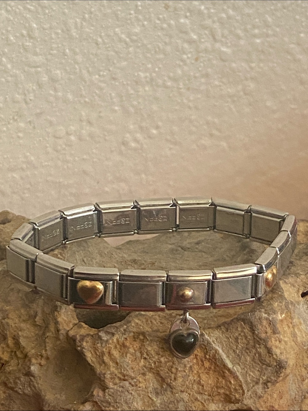 Vintage ZOPPINNO Stainless Steel RYRY Firenze 18K Gold Florence Italy Bracelet